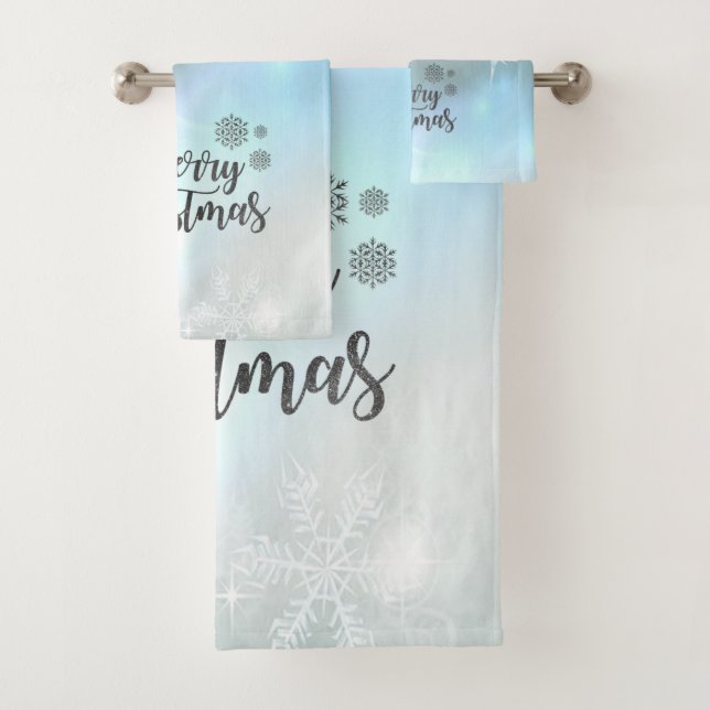 Merry Christmas,Christmas Balls Bath Towel Set (Insitu)