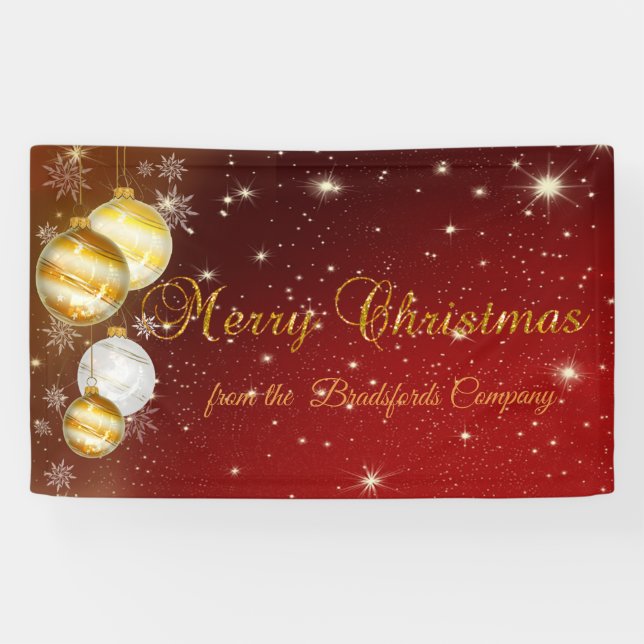 Merry Christmas ,Christmas Balls,Black Banner (Horizontal)