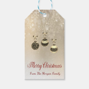 Merry Christmas,Christmas Balls, Snowflakes Gift Tags