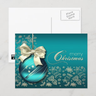 Merry Christmas. Christmas Bauble Holiday Postcard