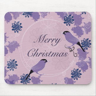 merry christmas, christmas,bird,flowers, nature, p mouse pad