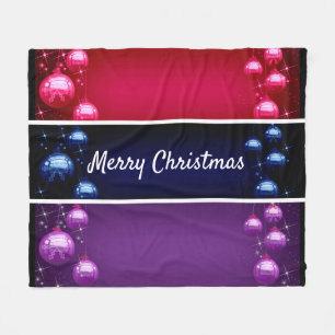 Merry Christmas Christmas Bulbs Fleece Blanket