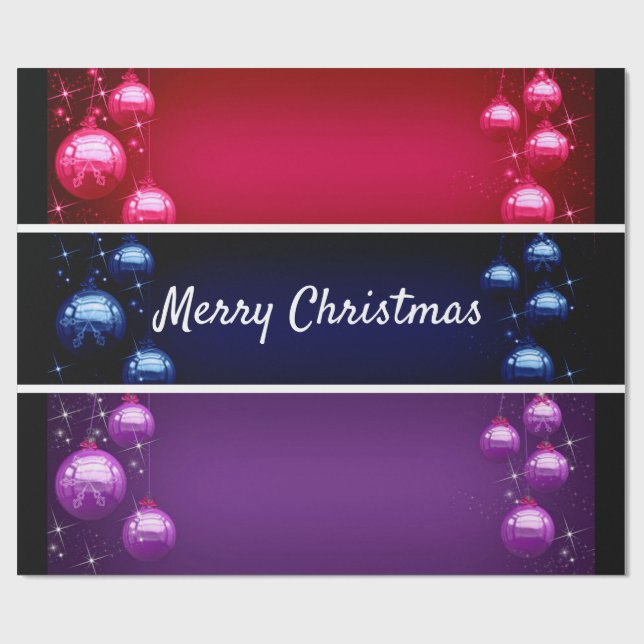 Merry Christmas Christmas Bulbs Wrapping Paper (Flat)