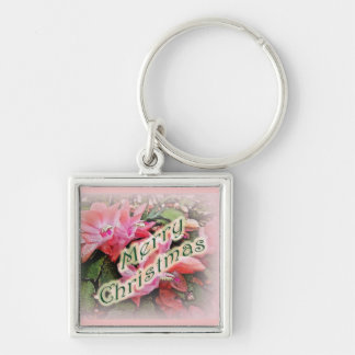 Merry Christmas Christmas Cactus Flowers 2 Key Ring