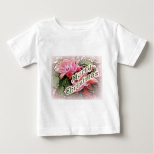 Merry Christmas Christmas Cactus Flowers Baby T-Shirt