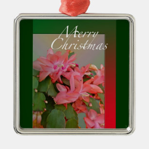 Merry Christmas Christmas Cactus Flowers Metal Tree Decoration
