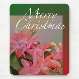Merry Christmas Christmas Cactus Flowers Mouse Pad