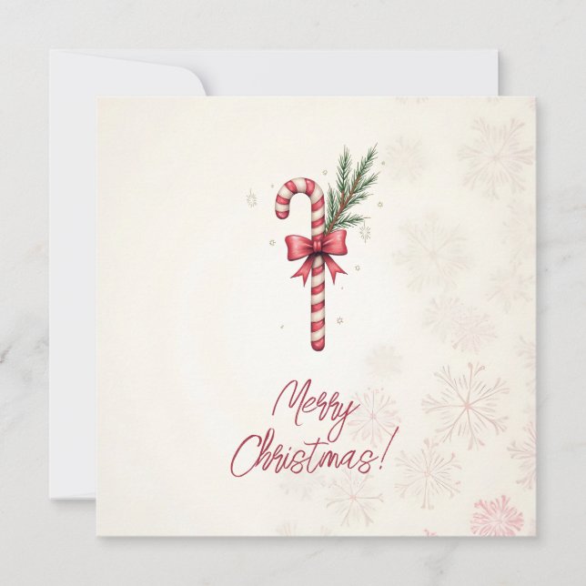 Merry Christmas! Christmas card. Christmas candy  Holiday Card (Front)