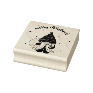 Merry Christmas Christmas Gnome Rubber Stamp