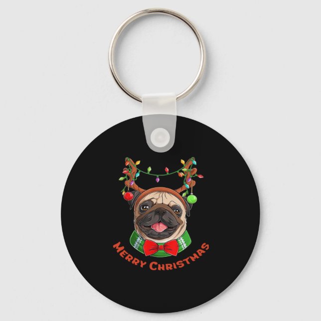 Merry Christmas. Christmas lights. Classic T-Shirt Key Ring (Front)