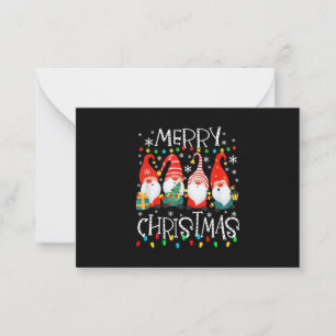 Merry Christmas Christmas Lights Matching Gnome Card