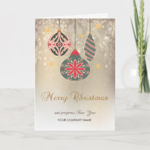 Merry Christmas,Christmas Ornaments Snowflakes Holiday Card