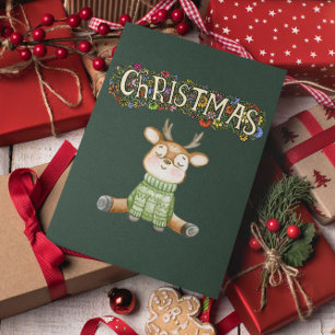Merry Christmas, Christmas Reindeer Postcard