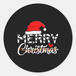 Merry Christmas Christmas Santa Claus Funny Family Classic Round Sticker