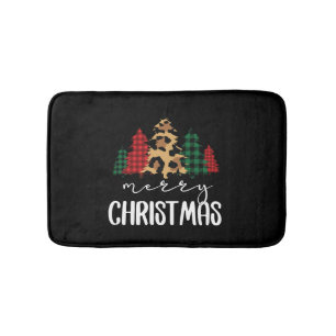 Merry Christmas Christmas Svg Leopard Tree Bath Mat
