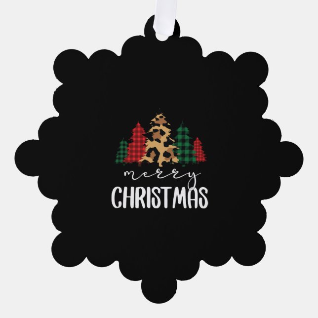 Merry Christmas Christmas Svg Leopard Tree Decoration Card (Front)