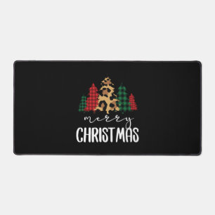 Merry Christmas Christmas Svg Leopard Tree Desk Mat