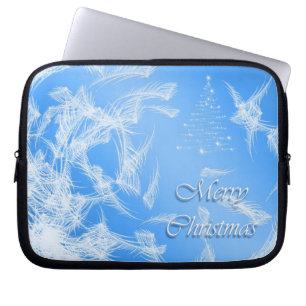 Merry Christmas. Christmas texture. Laptop Sleeve