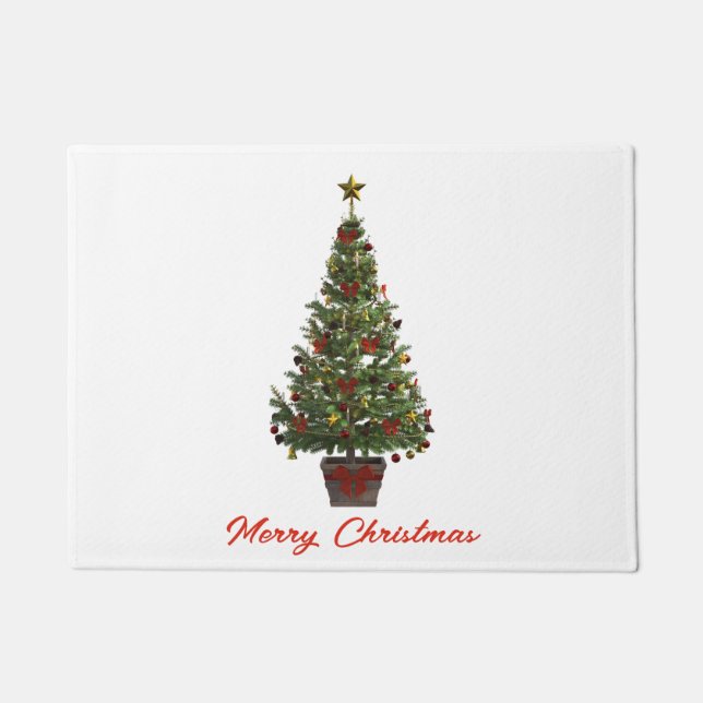 Merry Christmas. Christmas Tree Doormat (Front)
