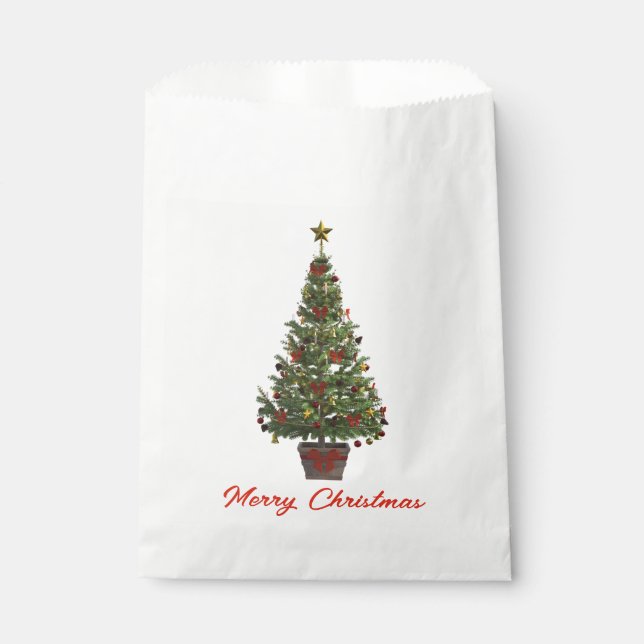 Merry Christmas. Christmas Tree Favour Bag (Front)