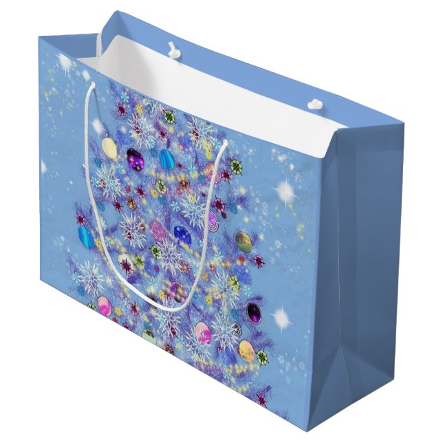 Merry Christmas - Christmas Tree Large Gift Bag (Front Angled)