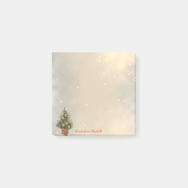 Merry Christmas, Christmas Tree Orange Post-it Notes (Front)