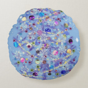 Merry Christmas - Christmas Tree Round Cushion