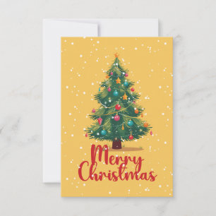 Merry Christmas, Christmas Tree, Snow, Holiday RSVP Card