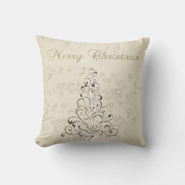 Merry Christmas,Christmas Tree,Sparkles Cushion (Front)