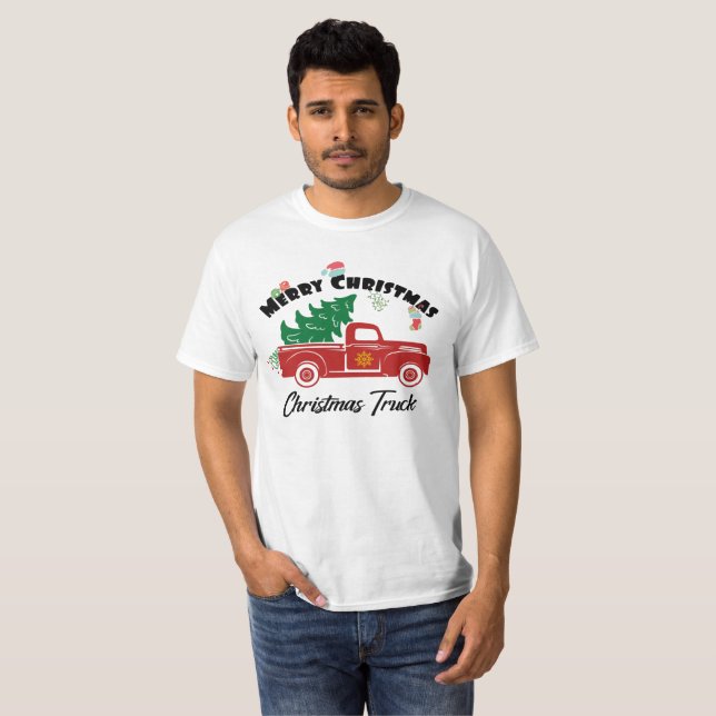 Merry Christmas & Christmas Truck 2021 T-Shirt (Front Full)