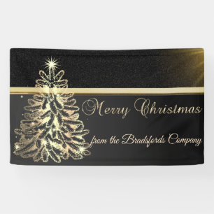 Merry Christmas ,ChristmasTree,Black,Company Banner