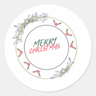 Merry Christmas Circle  Classic Round Sticker