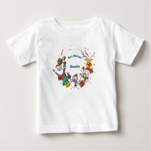 Merry Christmas Circle of Favourite Holiday Symbol Baby T-Shirt