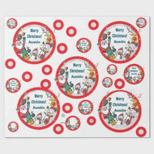 Merry Christmas Circle of Favourite Holiday Symbol Wrapping Paper