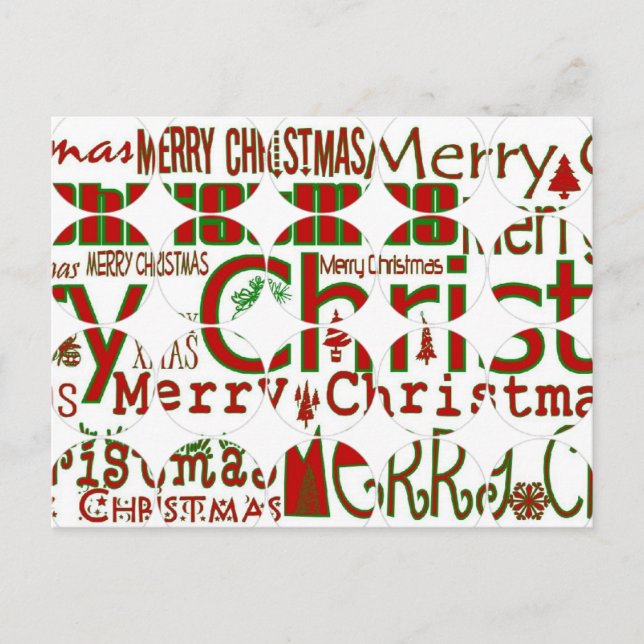 Merry Christmas Circle Postcard (Front)