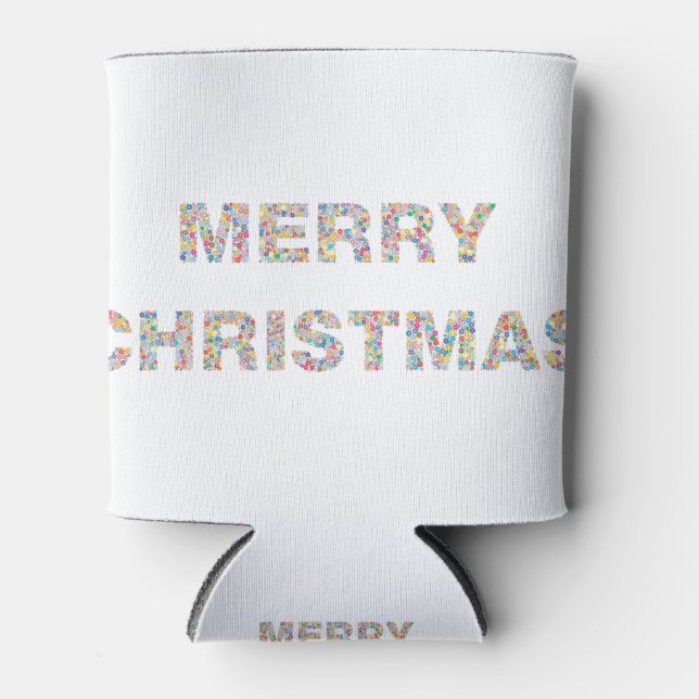Merry Christmas Circles Prismatic 2 Can Cooler (Front)