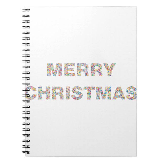 Merry Christmas Circles Prismatic 2 Notebook (Front)
