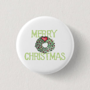 Merry Christmas Classic 3 Cm Round Badge