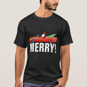 MERRY! CHRISTMAS CLASSIC CAR SANTA T-Shirts