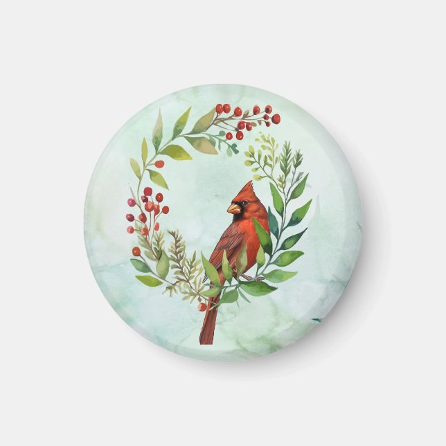 Merry Christmas Classic Cardinal  Magnet (Front)