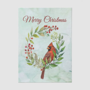 Merry Christmas Classic Cardinal  Tissue Paper