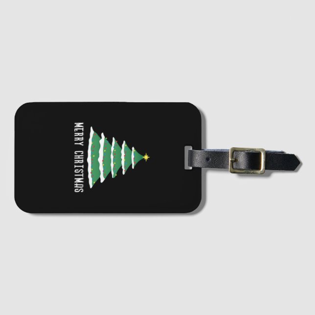 Merry Christmas Classic Luggage Tag (Front Horizontal)