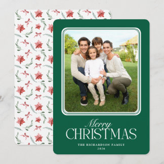 Merry Christmas Classic Minimalist Photo Christmas Holiday Card