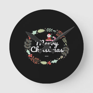 Merry christmas Classic Round Clock