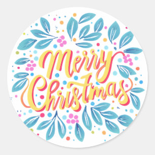 Merry Christmas Classic Round Sticker