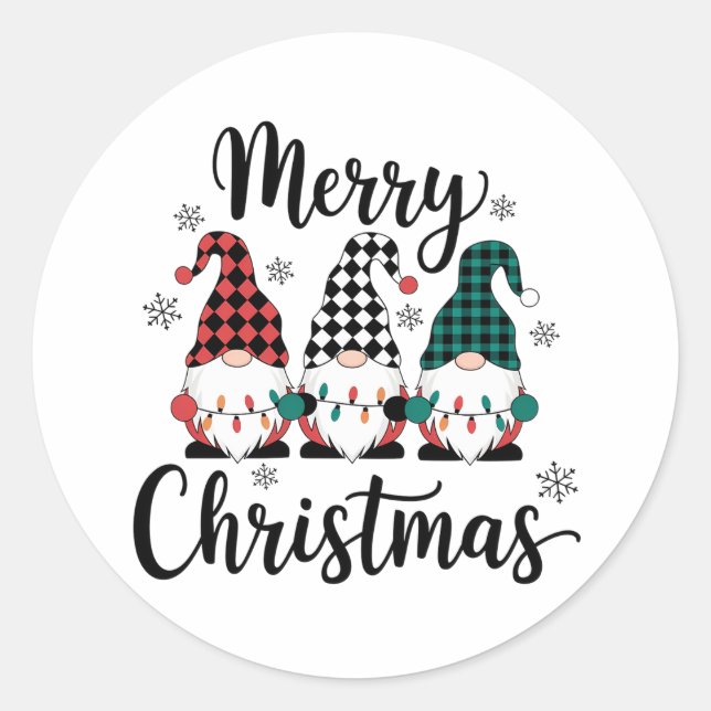 Merry Christmas Classic Round Sticker (Front)