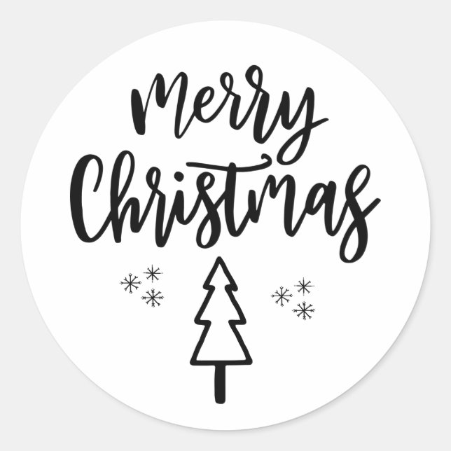 Merry Christmas  Classic Round Sticker (Front)
