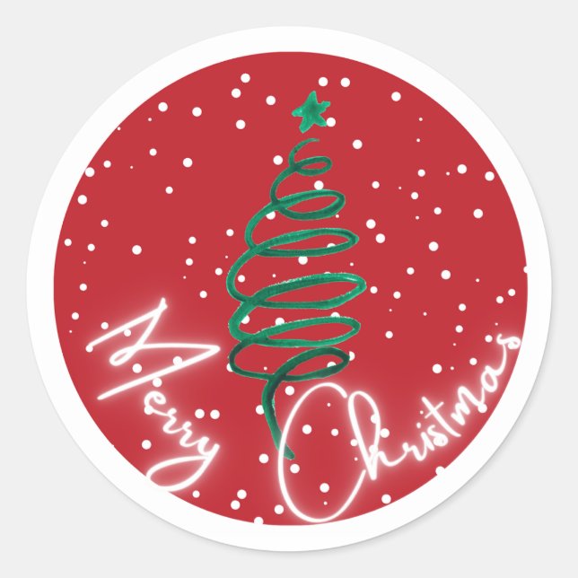 Merry Christmas Classic Round Sticker (Front)