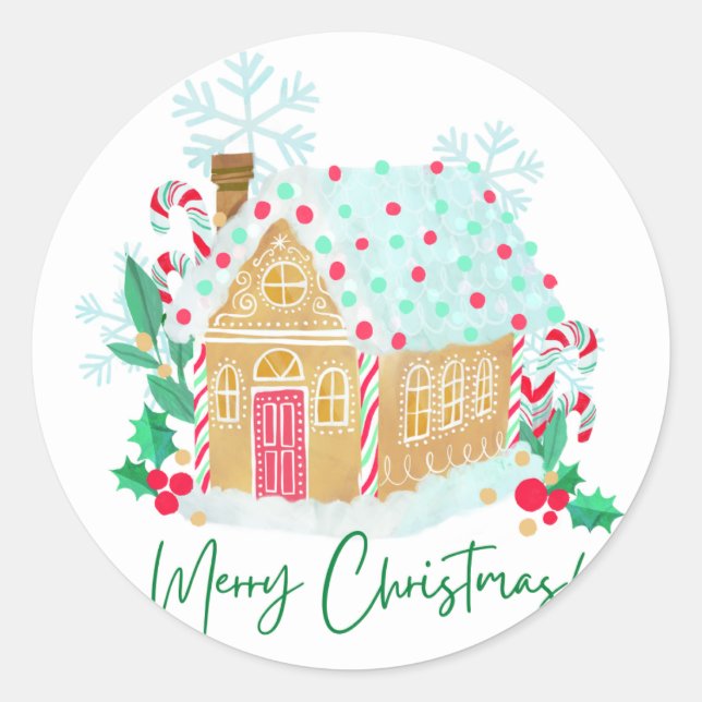 Merry Christmas   Classic Round Sticker (Front)