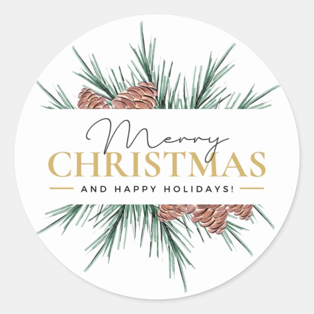 Merry Christmas!  Classic Round Sticker (Front)